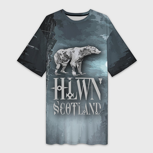 Женская длинная футболка Bear- zombie - halloween Scotland / 3D-принт – фото 1