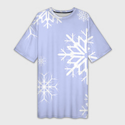 Женская длинная футболка Снежинок узоры