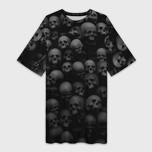 Женская длинная футболка Композиция из черепов - Dark / 3D-принт – фото 1