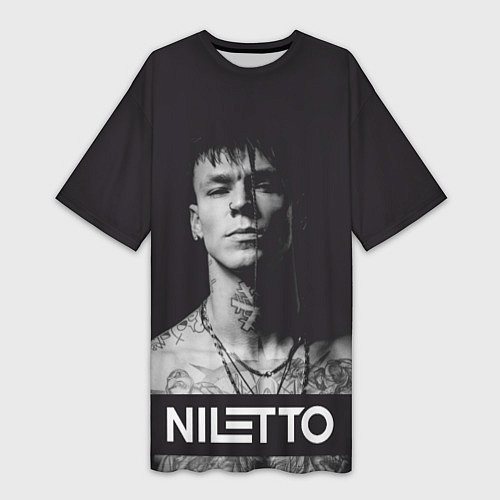 Женская длинная футболка Данил Прытков черно-белая фотография / 3D-принт – фото 1