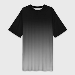 Футболка женская длинная Серый градиент, цвет: 3D-принт