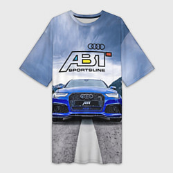 Женская длинная футболка Audi ABT - sportsline на трассе