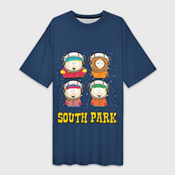 Женская длинная футболка South park космонавты