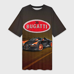 Женская длинная футболка Bugatti на ночной дороге