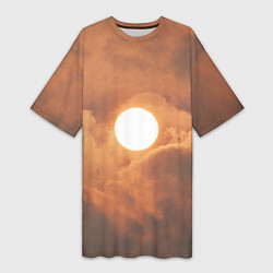 Женская длинная футболка Бронзовое солнце