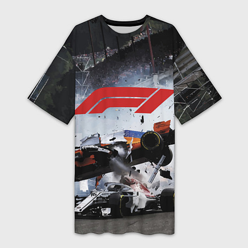 Женская длинная футболка Формула 1 - ни за что, блин! / 3D-принт – фото 1