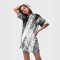 Футболка женская длинная Мокрый асфальт, цвет: 3D-принт — фото 2