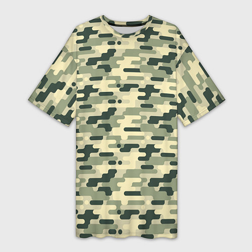 Женская длинная футболка Камуфляж танковый мелкий / 3D-принт – фото 1