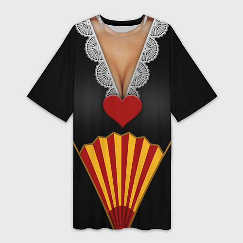 Женская длинная футболка Червонная королева Верх / 3D-принт – фото 1