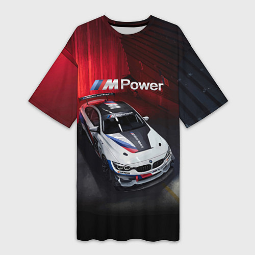 Женская длинная футболка BMW M4 GT4 - Motorsport / 3D-принт – фото 1