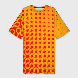 Футболка женская длинная Оранжевая абстракция, цвет: 3D-принт