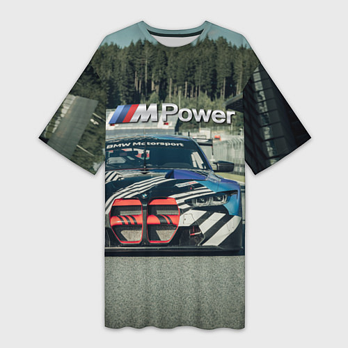 Женская длинная футболка BMW M Power - Motorsport - Racing team / 3D-принт – фото 1
