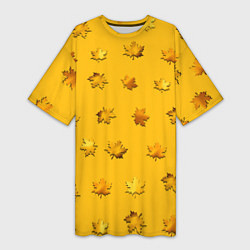 Женская длинная футболка Цвета осени: листья клена