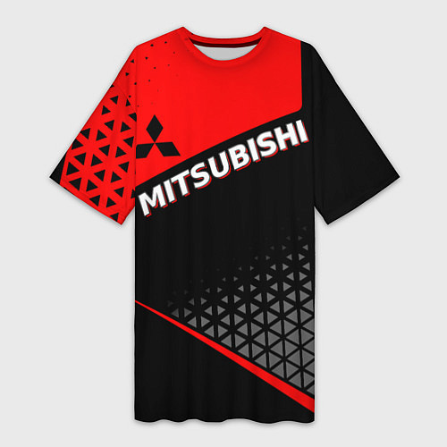 Женская длинная футболка Mitsubishi - Красная униформа / 3D-принт – фото 1