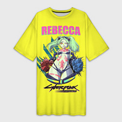 Женская длинная футболка Rebecca cyberpunk