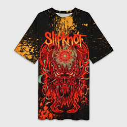 Женская длинная футболка Slipknot - red monster