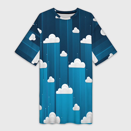 Женская длинная футболка Night clouds / 3D-принт – фото 1
