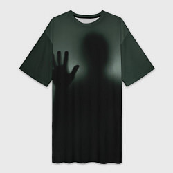 Женская длинная футболка Хэллоуин - тень призрака