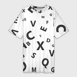 Женская длинная футболка Английский алфавит