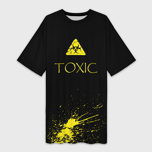 Женская длинная футболка TOXIC - Биологическая опасность / 3D-принт – фото 1