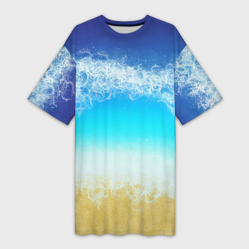 Женская длинная футболка Sea lagoon / 3D-принт – фото 1