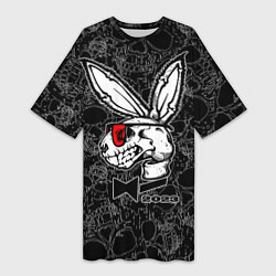 Женская длинная футболка Playboy Skull - Rabbit 2023