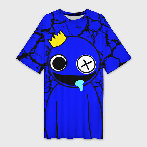 Женская длинная футболка Радужные друзья персонаж Синий / 3D-принт – фото 1