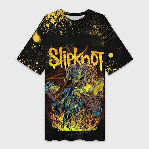 Женская длинная футболка Slipknot Yellow Monster / 3D-принт – фото 1