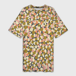 Женская длинная футболка Оливье салат, абстрактный паттерн