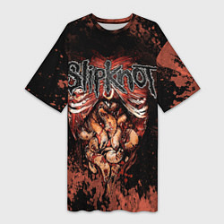 Женская длинная футболка Slipknot horror