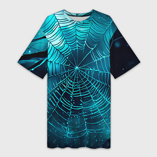 Женская длинная футболка Halloween паутина / 3D-принт – фото 1