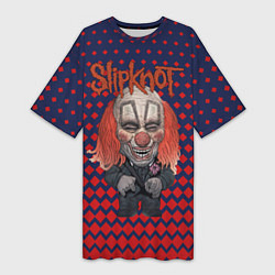 Футболка женская длинная Slipknot clown, цвет: 3D-принт
