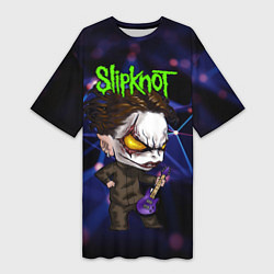 Футболка женская длинная Slipknot dark blue, цвет: 3D-принт