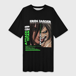 Женская длинная футболка Attack on Titan Eren Jaeger