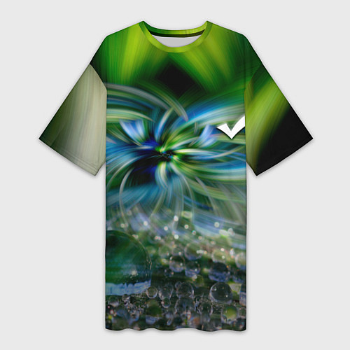 Женская длинная футболка Манитные поля - абстракция / 3D-принт – фото 1