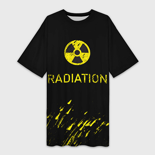 Женская длинная футболка Radiation - радиационная опасность / 3D-принт – фото 1