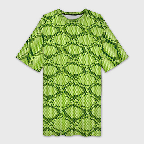 Женская длинная футболка Милитари змеиная кожа одноцветная / 3D-принт – фото 1