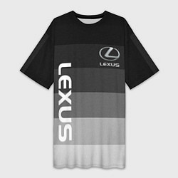 Женская длинная футболка Lexus серый градиент