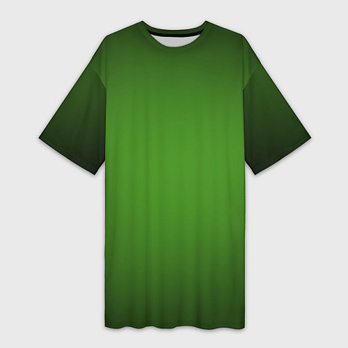 Женская длинная футболка Зеленый с затемняющей виньеткой / 3D-принт – фото 1