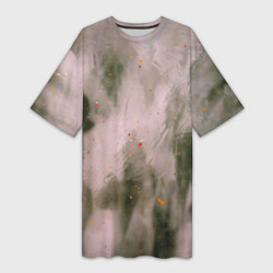 Женская длинная футболка Абстрактный туман и следы красок