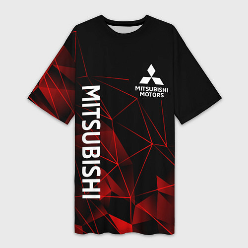 Женская длинная футболка Mitsubishi line style / 3D-принт – фото 1