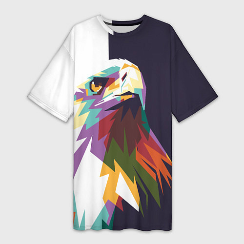 Женская длинная футболка Орел-птица гордая / 3D-принт – фото 1