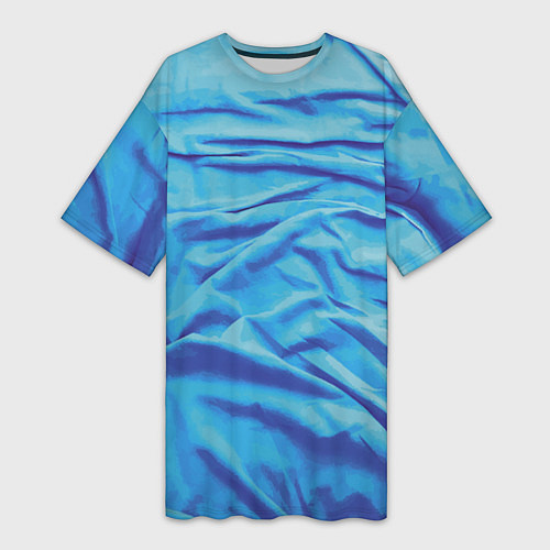 Женская длинная футболка Мятая ткань - fashion - wave / 3D-принт – фото 1