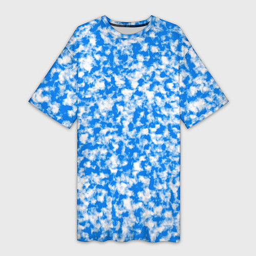 Женская длинная футболка Абстрактные облака - текстура / 3D-принт – фото 1