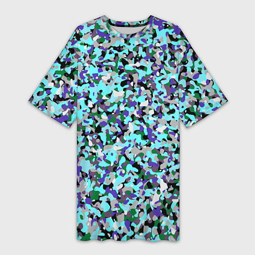 Женская длинная футболка Абстрактные разноцветные пятна / 3D-принт – фото 1