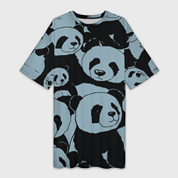 Женская длинная футболка Panda summer song