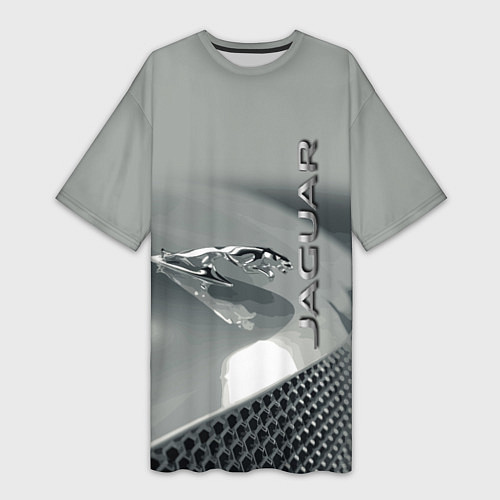 Женская длинная футболка Jaguar - капот - эмблема / 3D-принт – фото 1