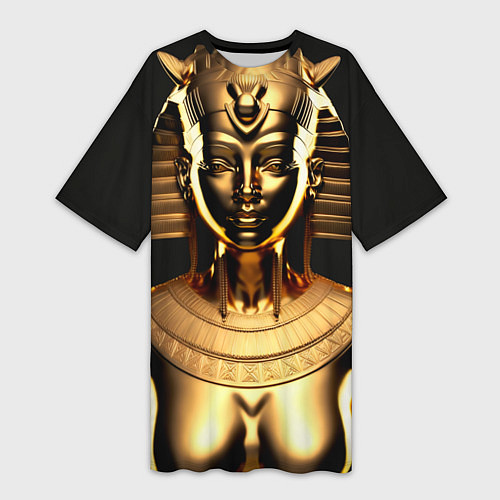 Женская длинная футболка Египетская царица - Золотой бюст / 3D-принт – фото 1