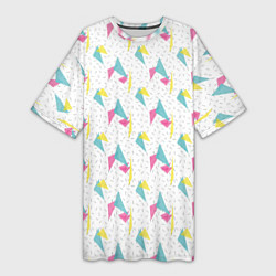 Женская длинная футболка Паттерн треугольники