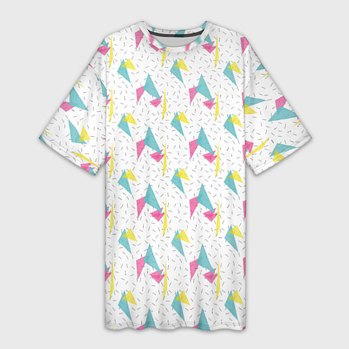 Женская длинная футболка Паттерн треугольники / 3D-принт – фото 1
